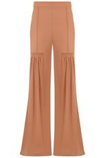 Chloe FLARED PANTS WITH FRONT PLEAT SUNNY BROWN